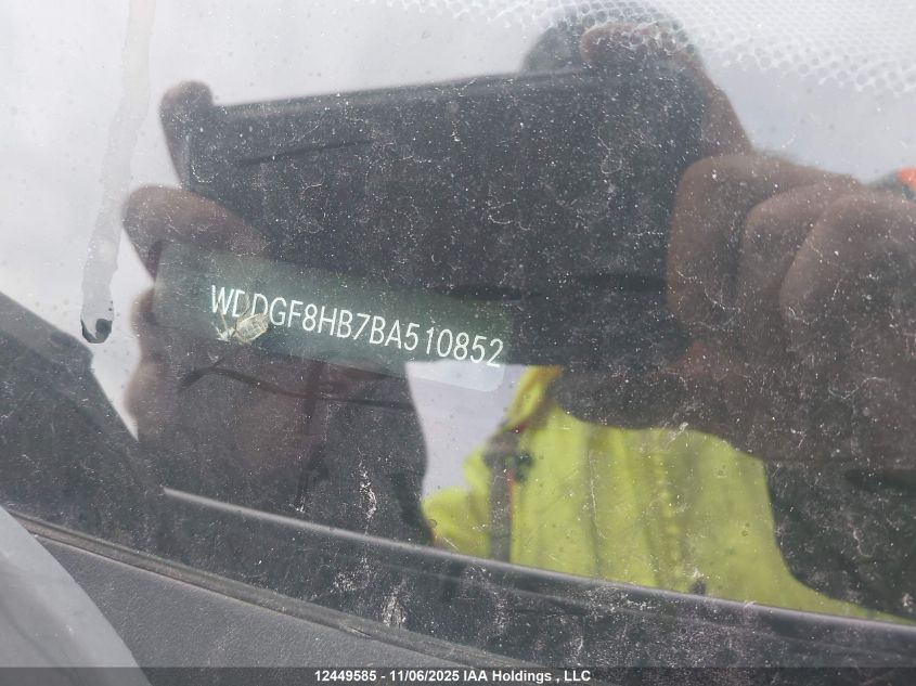 2011 Mercedes-Benz C 350 4Matic VIN: WDDGF8HB7BA510852 Lot: 12449585
