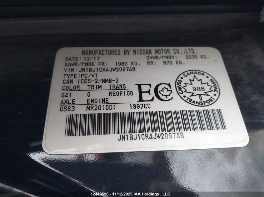 JN1BJ1CR4JW209748 2018 NISSAN ROGUE photo no. 9