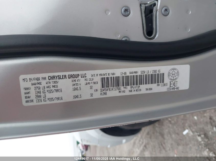 2010 Dodge Journey Se VIN: 3D4PG4FB1AT127681 Lot: 12449617