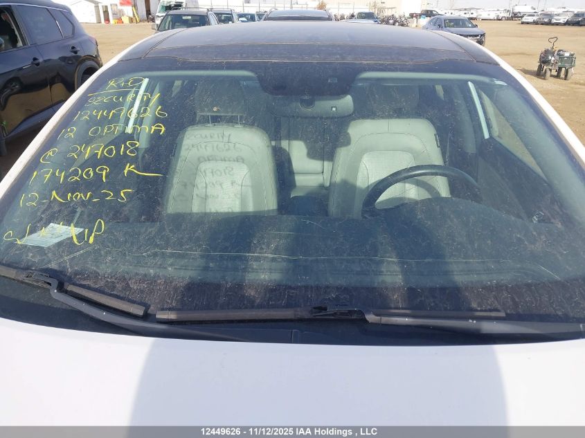 2012 Kia Optima Ex/Ex Luxury/Ex+ VIN: KNAGN4A73C5247018 Lot: 12449626