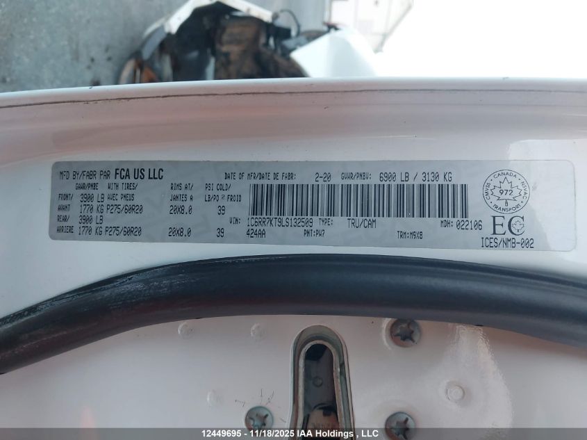 2020 Ram 1500 Classic Tradesman/Express VIN: 1C6RR7KT9LS132509 Lot: 12449695