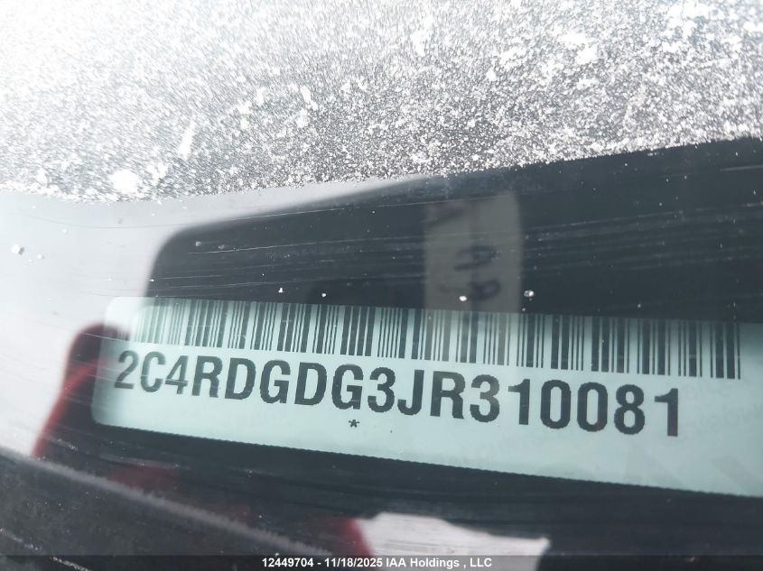 2018 Dodge Grand Caravan Crew VIN: 2C4RDGDG3JR310081 Lot: 12449704