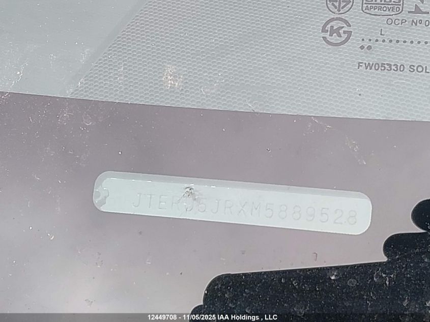 2021 Toyota 4Runner VIN: JTERU5JRXM5889528 Lot: 12449708