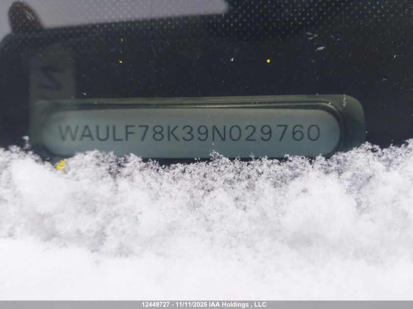 2009 Audi A4 VIN: WAULF78K39N029760 Lot: 12449727
