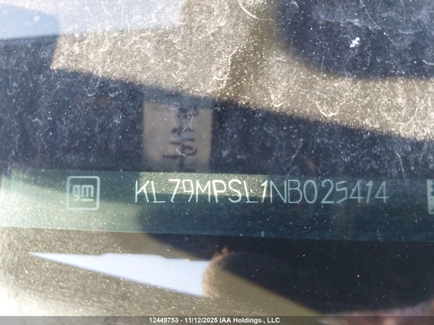 2022 Chevrolet Trailblazer Lt VIN: KL79MPSL1NB025414 Lot: 12449753