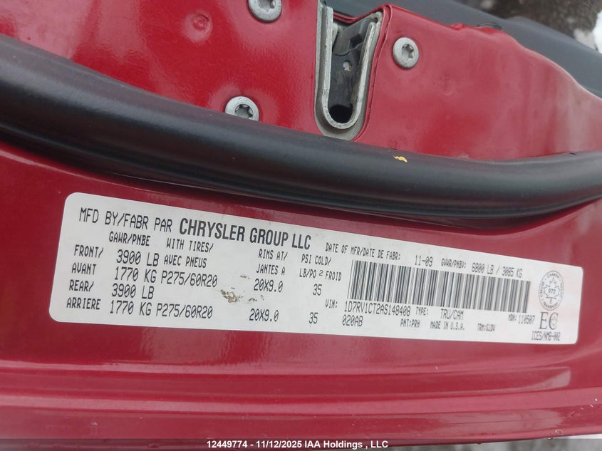 1D7RV1CT2AS148408 2010 DODGE RAM photo no. 18