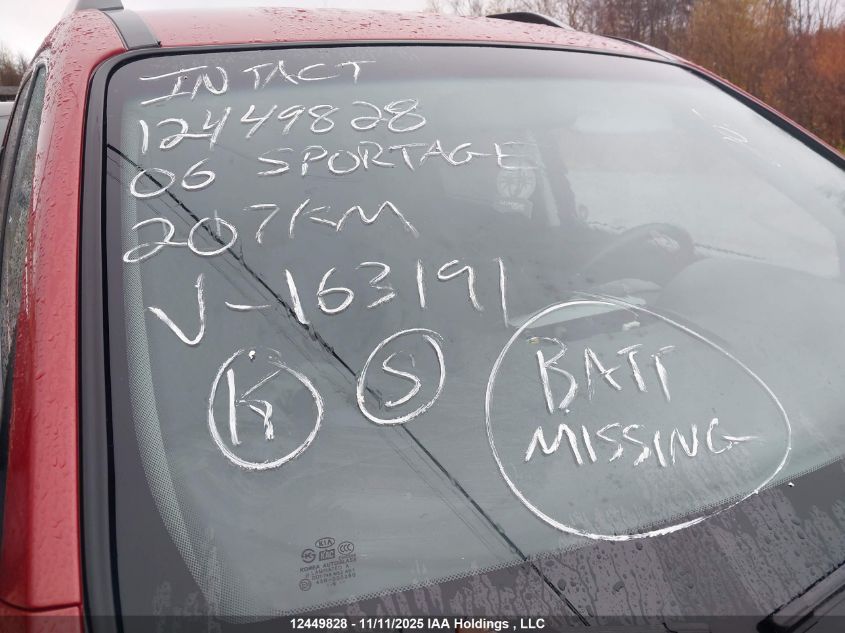 2006 Kia New Sportage VIN: KNDJF722967163191 Lot: 12449828