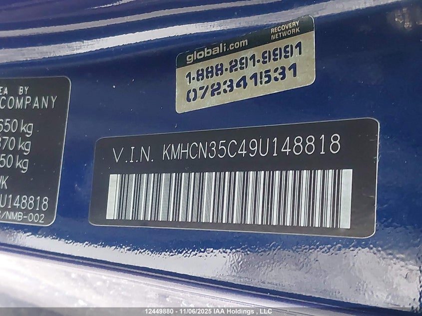 KMHCN35C49U148818 2009 HYUNDAI ACCENT photo no. 9