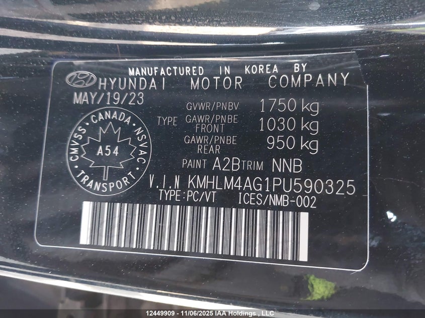 KMHLM4AG1PU590325 2023 HYUNDAI ELANTRA photo no. 9