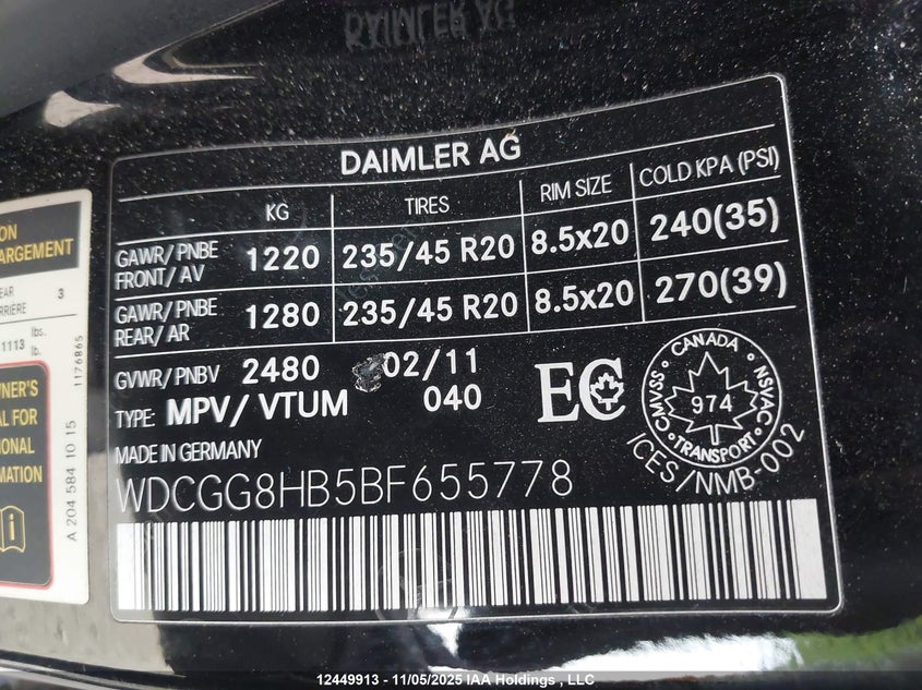 2011 Mercedes-Benz Glk 350 4Matic VIN: WDCGG8HB5BF655778 Lot: 12449913