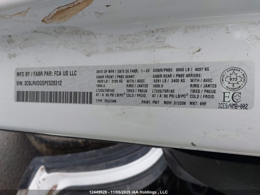 3C6LRVDG5PE528312 2023 RAM PROMASTER CITY photo no. 9