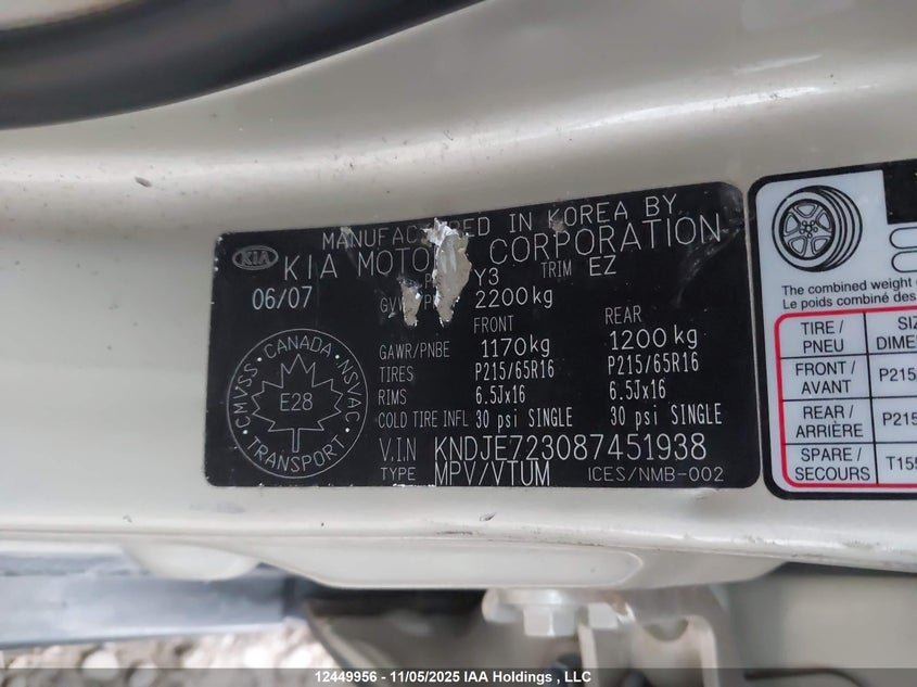 KNDJE723087451938 2008 KIA SPORTAGE photo no. 17