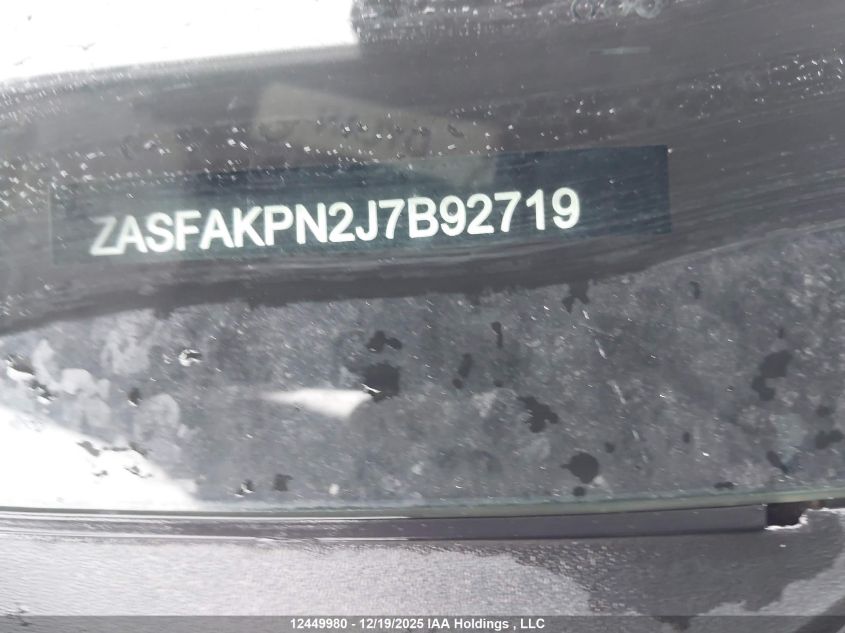 2018 Alfa Romeo Stelvio Sport VIN: ZASFAKPN2J7B92719 Lot: 12449980