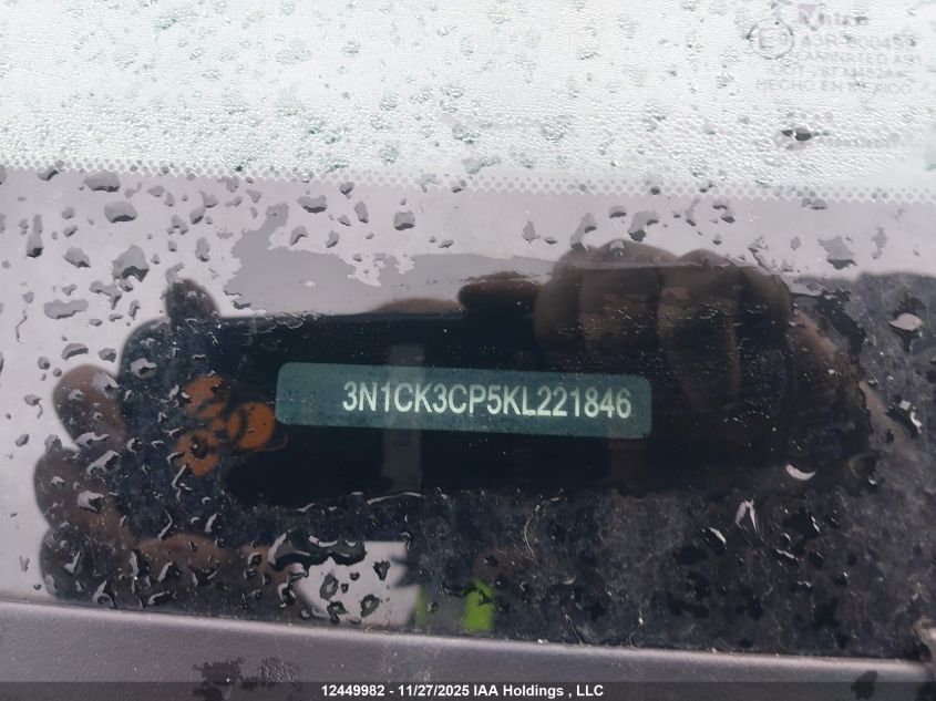 2019 Nissan Micra VIN: 3N1CK3CP5KL221846 Lot: 12449982