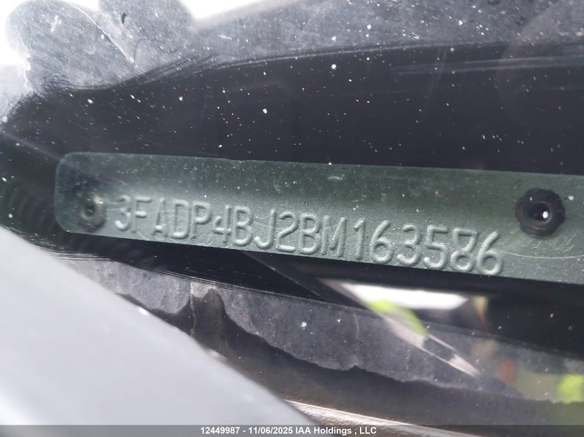 2011 Ford Fiesta Se VIN: 3FADP4BJ2BM163586 Lot: 12449987