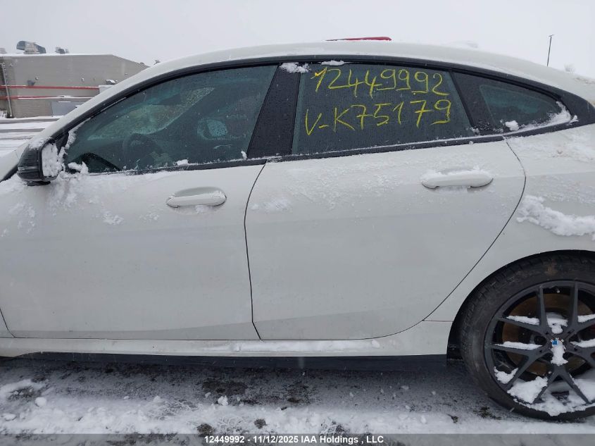 2022 BMW M235I Gran Coupe xDrive VIN: WBA13AL00N7K75179 Lot: 12449992