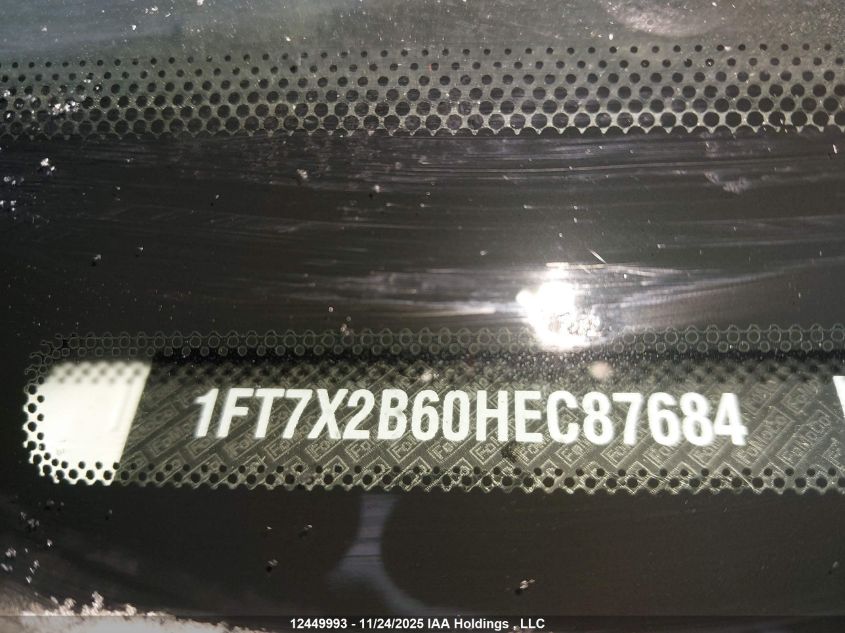 2017 Ford F250 Super Duty VIN: 1FT7X2B60HEC87684 Lot: 12449993