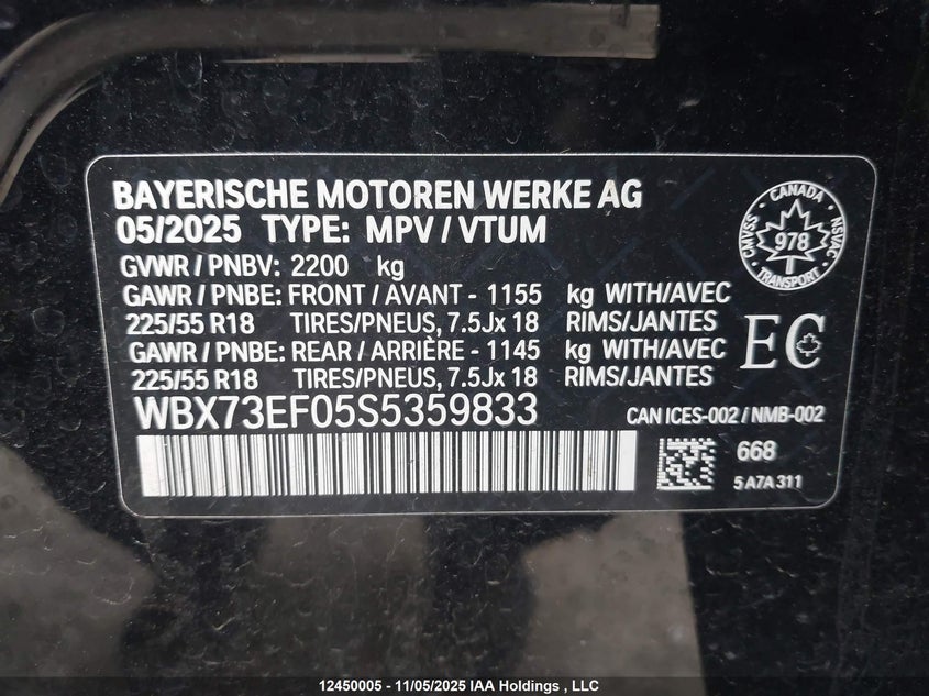 WBX73EF05S5359833 2025 BMW X1 photo no. 9