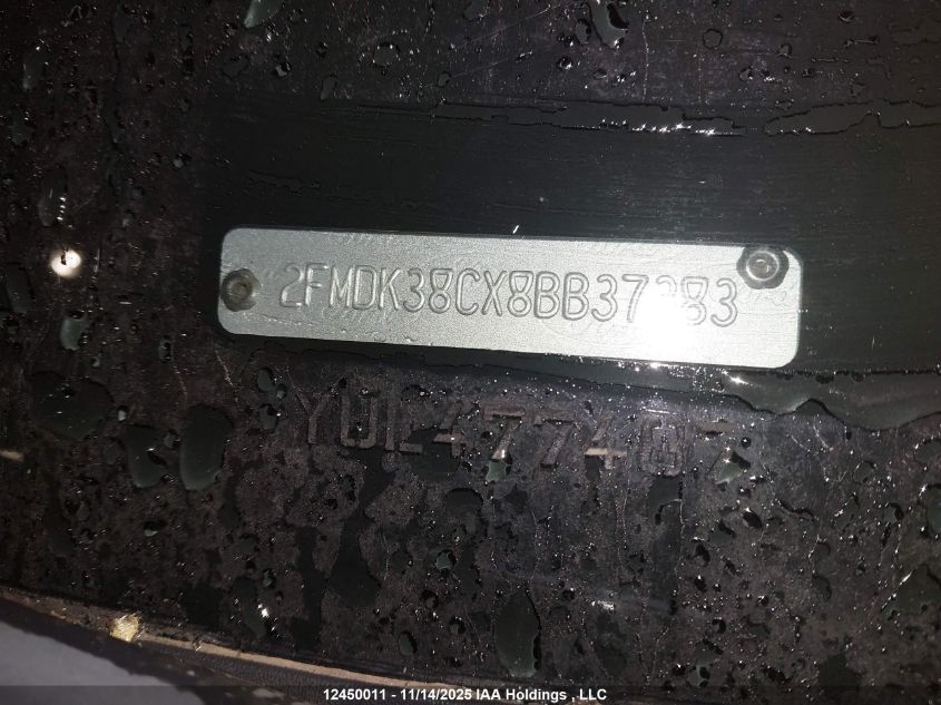 2008 Ford Edge Sel VIN: 2FMDK38CX8BB37383 Lot: 12450011