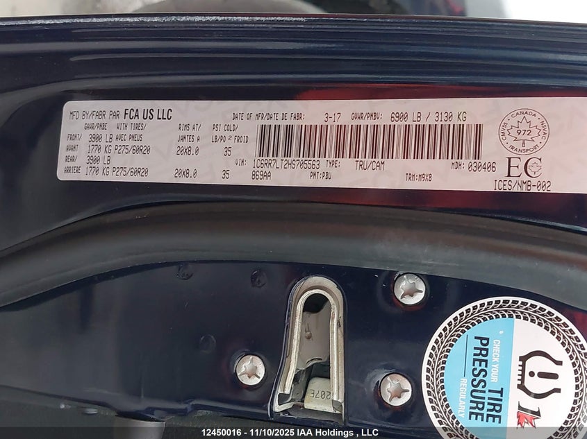 1C6RR7LT2HS705563 2017 RAM 1500 photo no. 9