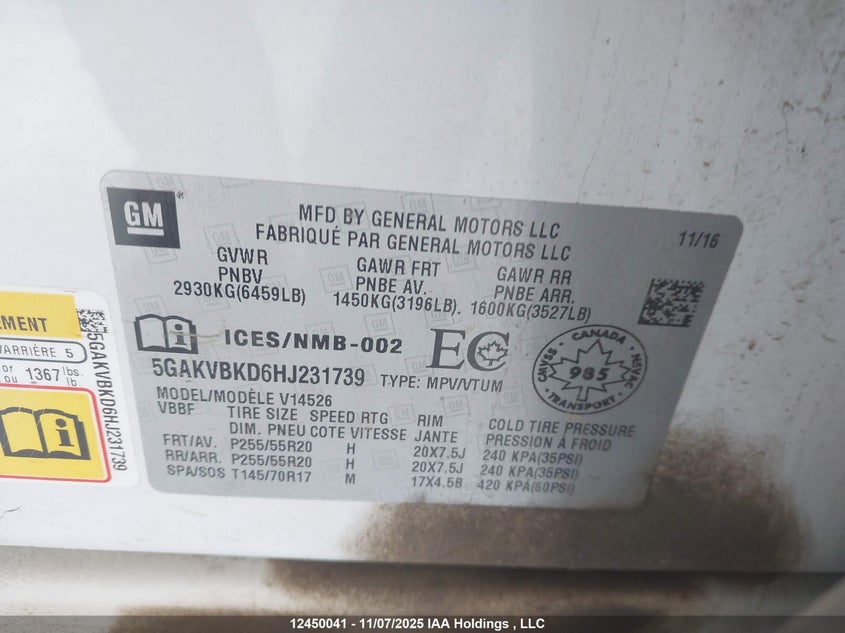 5GAKVBKD6HJ231739 2017 BUICK ENCLAVE photo no. 19