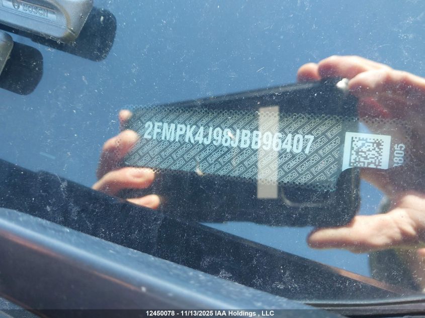 2018 Ford Edge Sel VIN: 2FMPK4J98JBB96407 Lot: 12450078