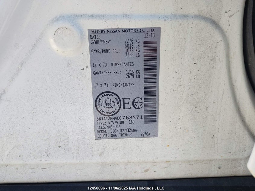 5N1AT2MM4EC768571 2014 NISSAN ROGUE photo no. 18