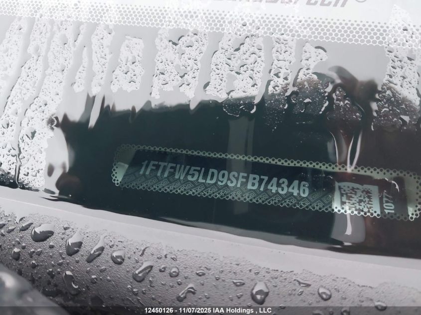 2025 Ford F-150 VIN: 1FTFW5LD9SFB74346 Lot: 12450126