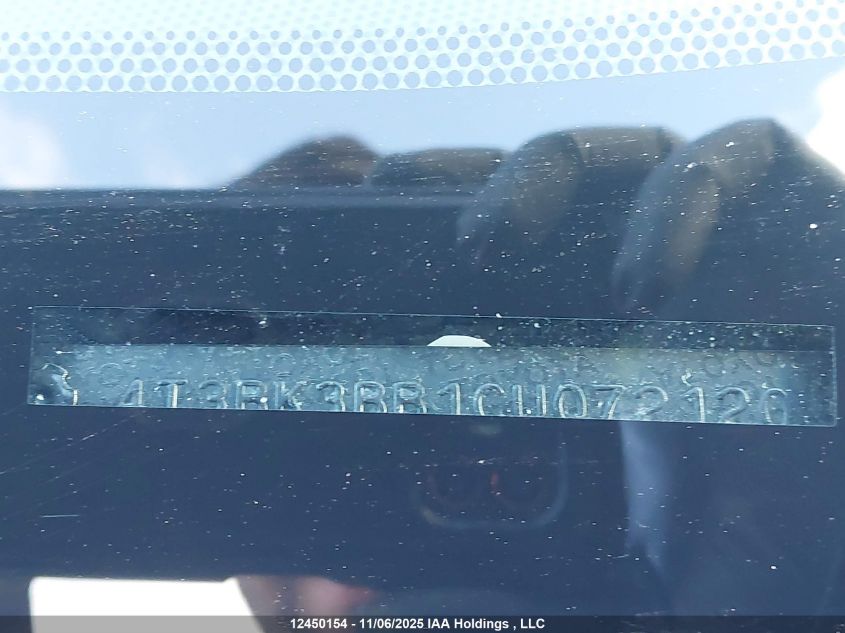 2012 Toyota Venza Le/Xle/Limited VIN: 4T3BK3BB1CU072120 Lot: 12450154