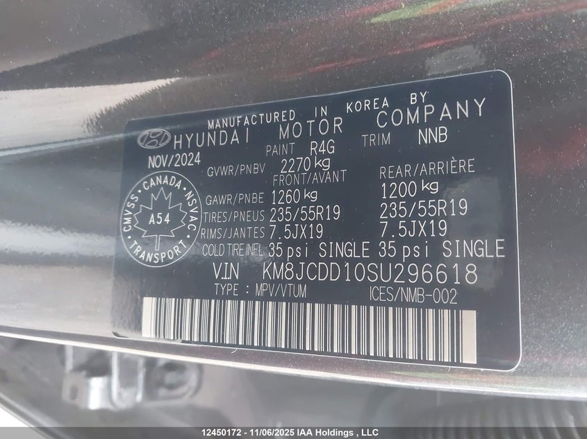 KM8JCDD10SU296618 2025 HYUNDAI TUCSON photo no. 19