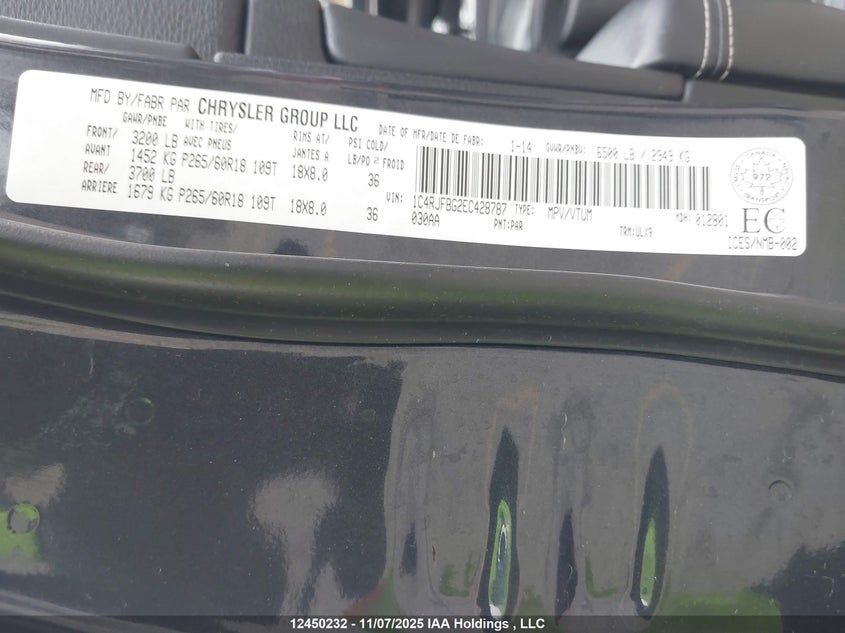 1C4RJFBG2EC428787 2014 JEEP GRAND CHEROKEE photo no. 19