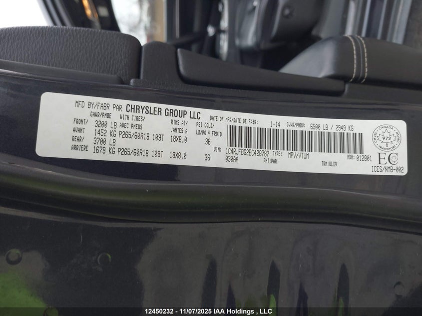 1C4RJFBG2EC428787 2014 JEEP GRAND CHEROKEE photo no. 9