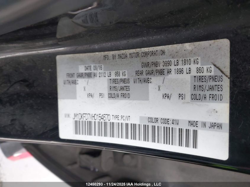 2017 Mazda Cx-3 VIN: JM1DKFD7XH0154670 Lot: 12450293