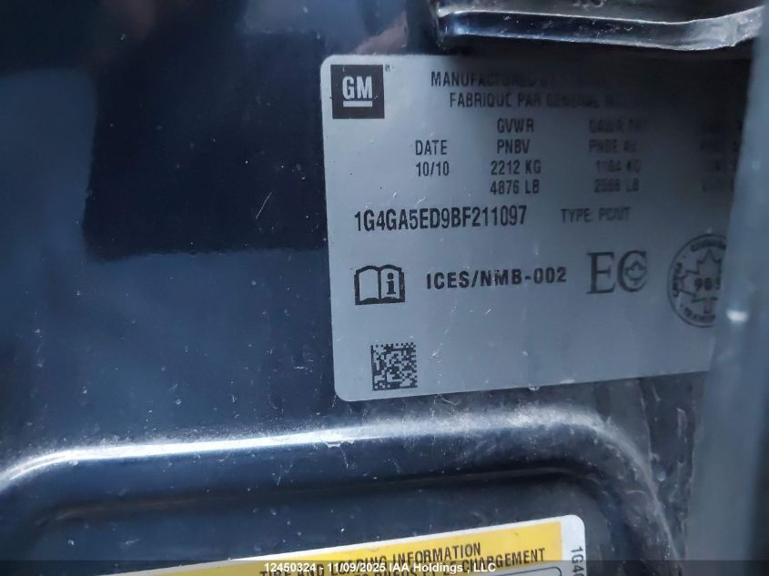 2011 Buick Lacrosse Cx VIN: 1G4GA5ED9BF211097 Lot: 12450324