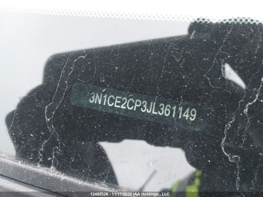 2018 Nissan Versa Note S/Sr/Sv VIN: 3N1CE2CP3JL361149 Lot: 12450326