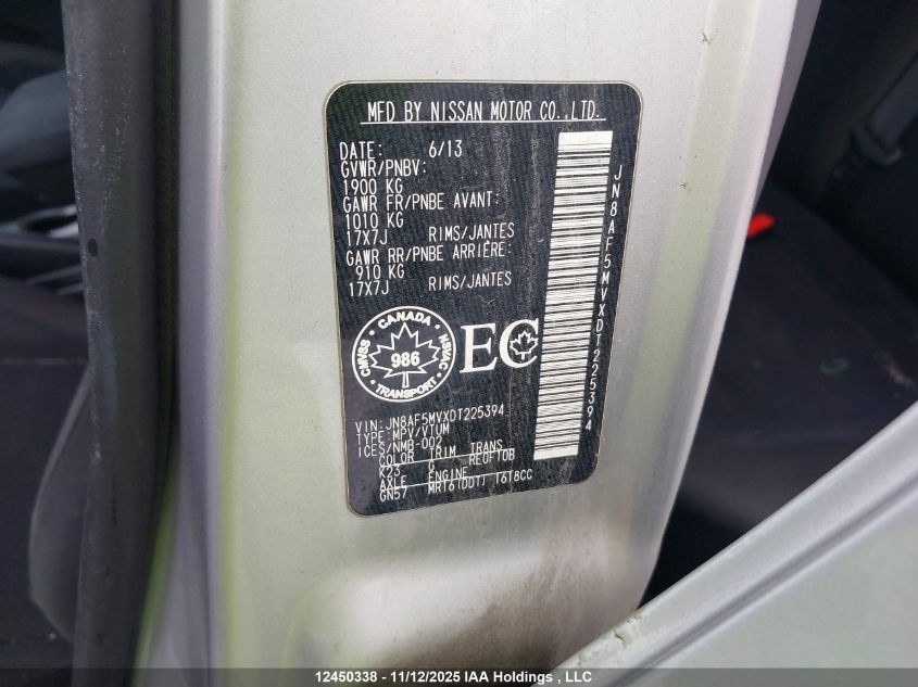 2013 Nissan Juke Nismo/Sl/Sv VIN: JN8AF5MVXDT225394 Lot: 12450338
