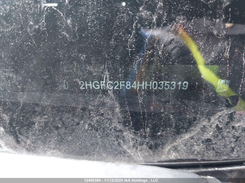 2017 Honda Civic Ex 4Dr VIN: 2HGFC2F84HH035319 Lot: 12450394