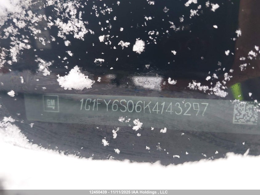 2019 Chevrolet Bolt Ev Lt VIN: 1G1FY6S06K4143297 Lot: 12450439