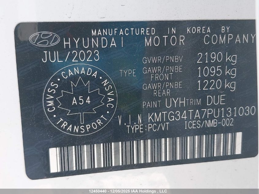 2023 Genesis G70 VIN: KMTG34TA7PU131030 Lot: 12450440