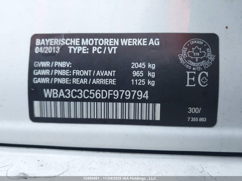 WBA3C3C56DF979794 2013 BMW 3ER photo no. 9