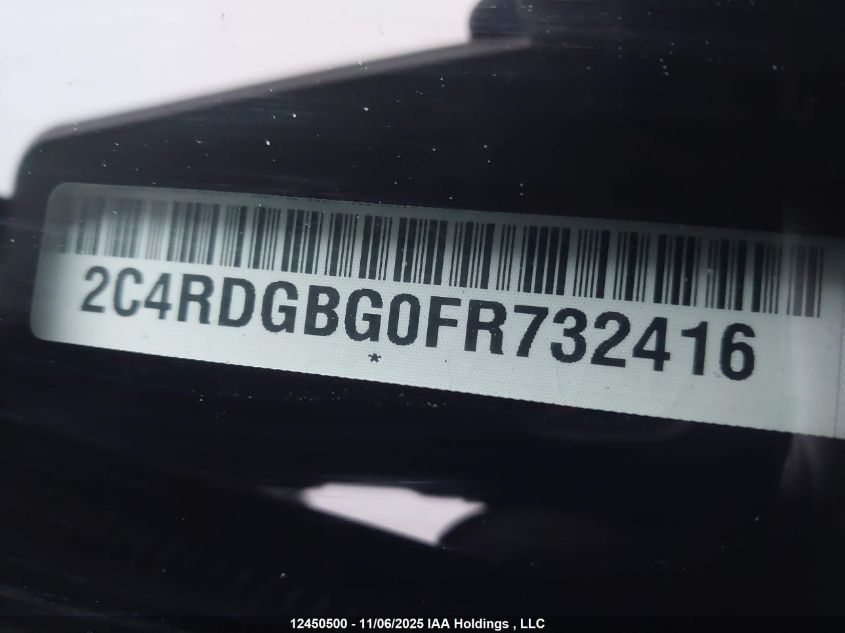 2015 Dodge Grand Caravan Se/Sxt VIN: 2C4RDGBG0FR732416 Lot: 12450500