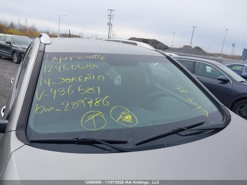 2014 Kia Sorento Lx VIN: 5XYKTCA62EG436581 Lot: 12450580