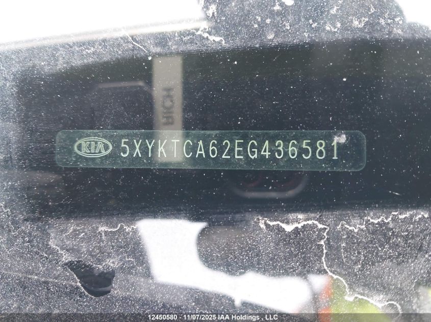 2014 Kia Sorento Lx VIN: 5XYKTCA62EG436581 Lot: 12450580