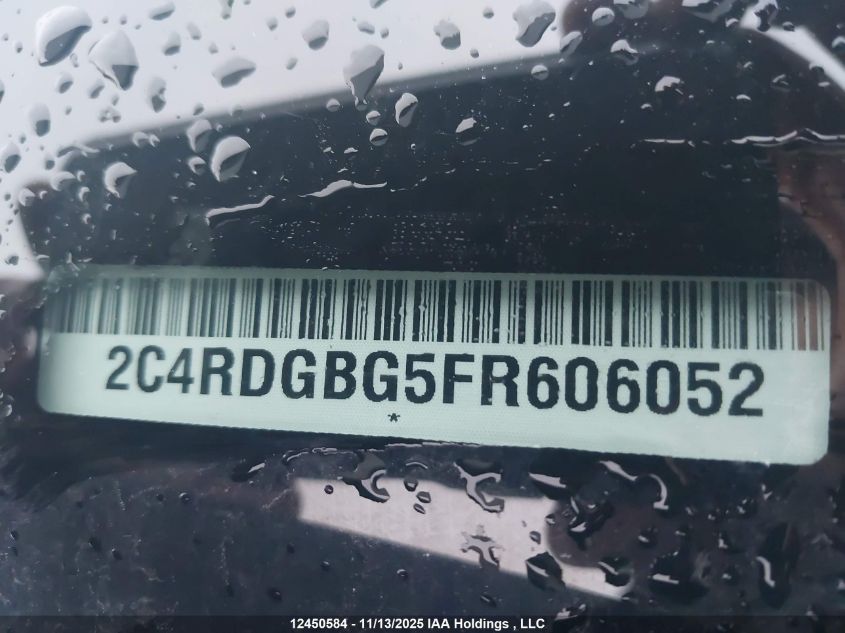 2015 Dodge Grand Caravan VIN: 2C4RDGBG5FR606052 Lot: 12450584