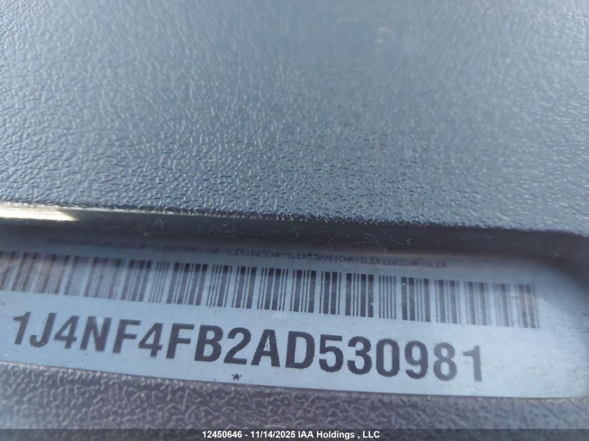 2010 Jeep Compass Sport VIN: 1J4NF4FB2AD530981 Lot: 12450646