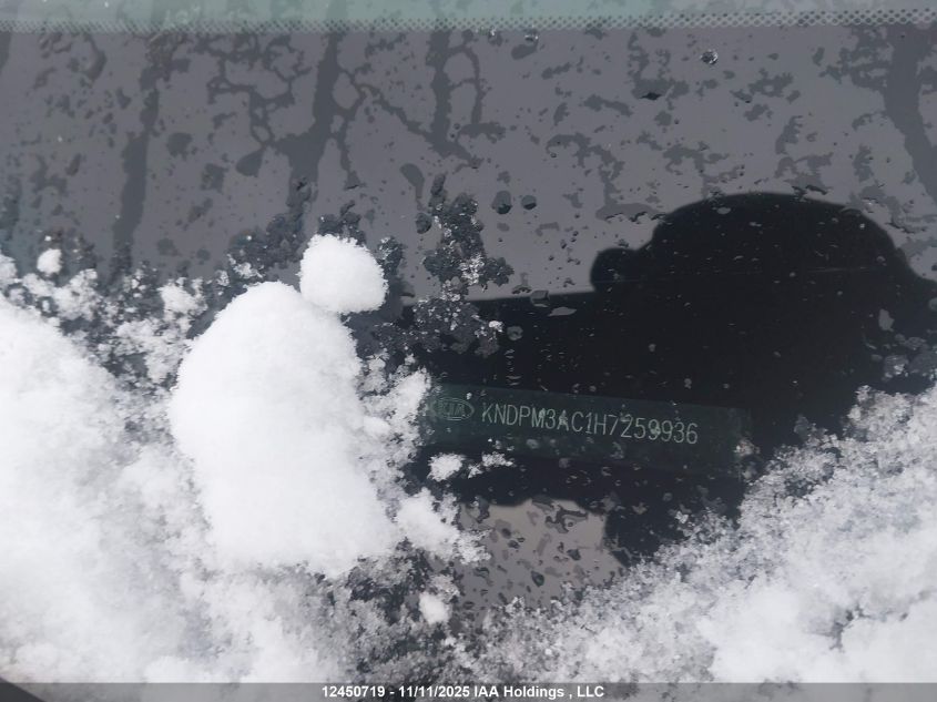 2017 Kia Sportage Lx VIN: KNDPM3AC1H7259936 Lot: 12450719