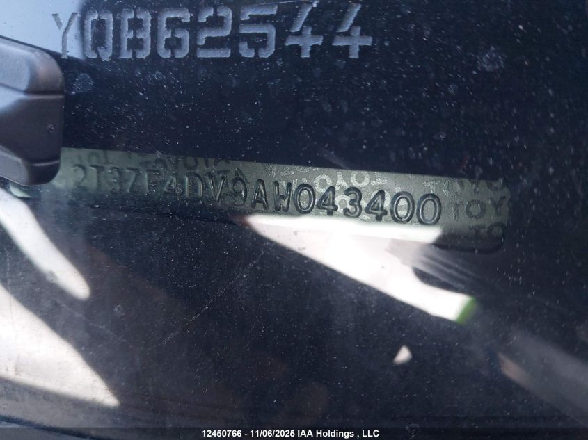 2010 Toyota Rav4 VIN: 2T3ZF4DV9AW043400 Lot: 12450766
