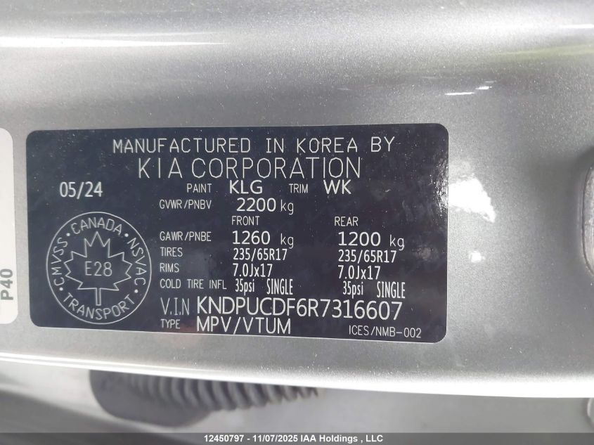 2024 Kia Sportage Lx/X-Line VIN: KNDPUCDF6R7316607 Lot: 12450797