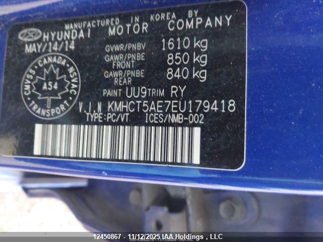 2014 Hyundai Accent VIN: KMHCT5AE7EU179418 Lot: 12450867