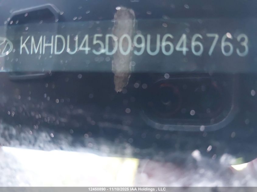 2009 Hyundai Elantra Gls/Se VIN: KMHDU45D09U646763 Lot: 12450890